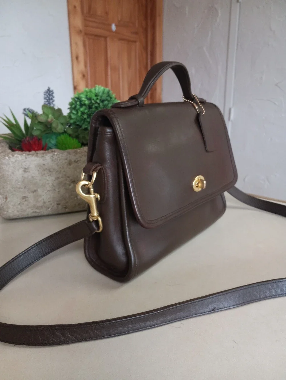 Coach Court Bag, 1996 Dark Brown Vintage, 30 Years Old, #9870